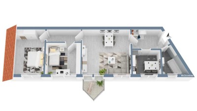 Neu sanierte 3-Zimmer Wohnung mit Balkon!