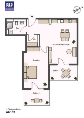 Wohnen mit zwei BALKONEN am Fürther STADTPARK