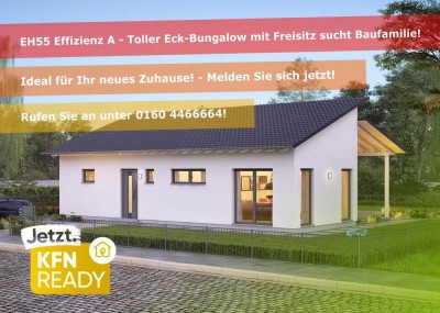 � EH40+ QNG Eck-Bungalow mit Freisitz � mit attraktiver Bauplatz-Option und Eigenleistung! ��