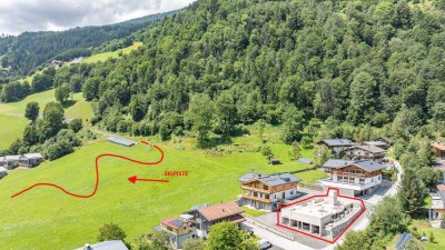 Grundstück an der Skipiste mit Baugenehmigung für ein Luxuschalet