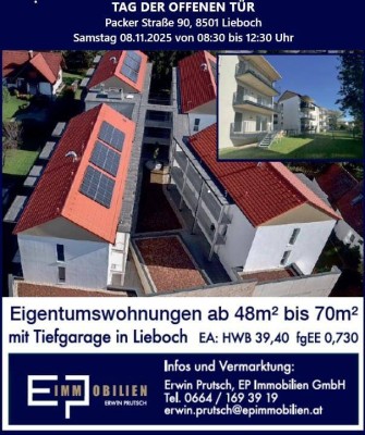 Neubau! 2 Zimmer Anlegerwohnung (48,49 m²) mit moderner Küche und Balkon in Lieboch