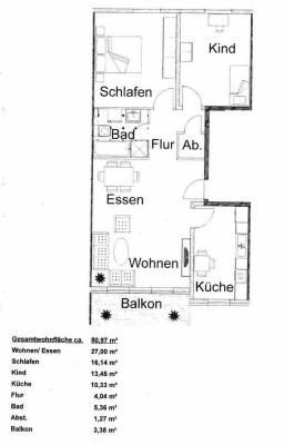 Stilvolle, gepflegte 3-Zimmer-Wohnung mit Balkon in Mannheim Lindenhof