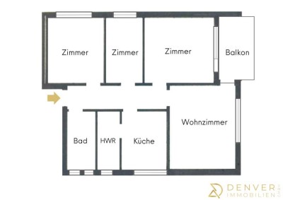 Neuer Glanz! 4-Zimmer Wohnung mit Balkon in Renovierung