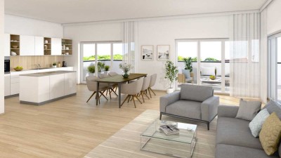 Neubau 3 Zimmer Penthouse und 2 TG-Stellplätzen (kein Duplex)