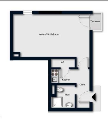 1‑Zi.-Apartment mit Loggia in MA‑Schwetzingerstadt – vermietet, Fernwärme, 6. OG - PROVISIONSFREI