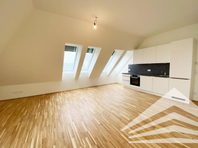 Klimatisierte 2 Zimmer DG-Neubauwohnung mit Küche - Nähe Herz Jesu Kirche