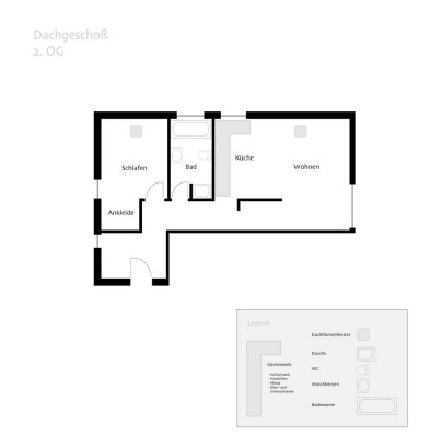 Schöne Single 2-Zimmer-Dachgeschosswohnung mit EBK in Iffezheim