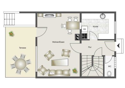 Attraktives 3-Zimmer-Reihenhaus mit EBK in ruhiger Lage in Pulheim