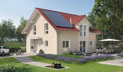 Modernes Fertighaus mit riesigem Platzangebot