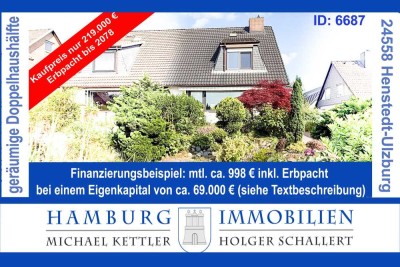 Doppelhaushälfte - ca. 109 m² Wohnfläche - ca. 347 m² Grundstück - in 24558 Henstedt-Ulzburg