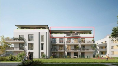 NEUBAU: Traumhafte 3-Zimmer Penthouse-Wohnung inkl. 61 m²- großer Dachterrasse (WHG 24)