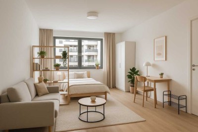 Geschmackvolle 1-Raum-Erdgeschosswohnung in Düsseldorf - möbliert