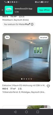 Schöne 2-Zimmer-Erdgeschosswohnung mit gehobener Innenausstattung mit Balkon und EBK in Mistelgau