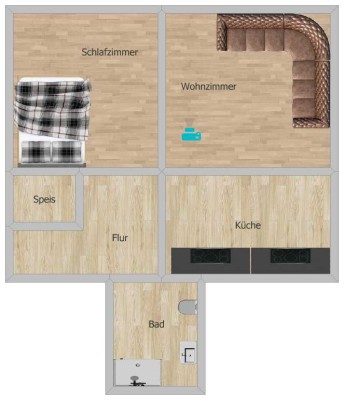 Freundliche 2-Zimmer-Souterrain-Wohnung mit Balkon in Tiefenbach