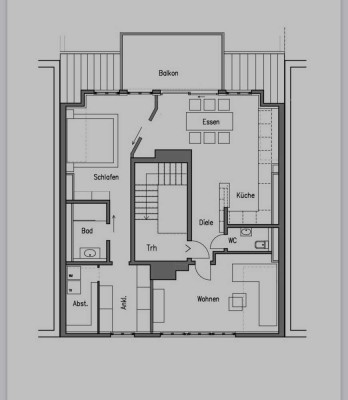 3,5 Zimmerwohnung mit großem Dachbalkon