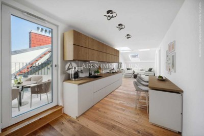 Provisionsfrei! Erstbezug: Lichtdurchflutete 3-Zimmer-Wohnung im DG, mit Gäste-WC und Terrasse.