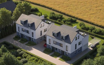 Neubau-Doppelhaushälfte in unverbaubarer Feldrandlage von Harxheim