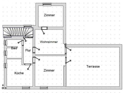 Stilvolle, vollständig renovierte 3-Zimmer-DG-Wohnung mit Balkon und Einbauküche in Sankt Katharinen