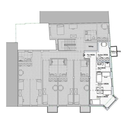WE29 All-inclusive-Miete: exklusiver vollmöblierter Neubau, 2-Zi-Wohnung mit Einbauküche und Balkon