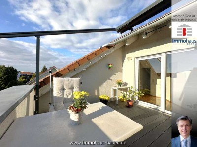 Neu in Muggensturm hereinbekommen: Bezaubernde 4,5-Zi.-Eigentumswohnung mit schöner Dachterrasse