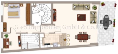 2,5 Zimmer-Wohnung in der City mit Dachterrasse