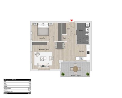 2-Zimmer Wohnung mit Balkon und Aufzug im betreuten Wohnen