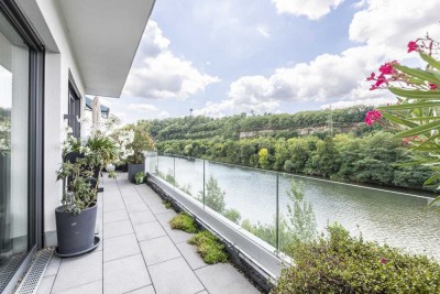 DEN NECKAR ZU FÜSSEN - EXCLUSIVE PENTHOUSEWOHNUNG - HOCHWERTIG + MODERN - EBK