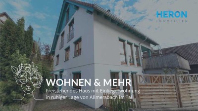 WOHNEN & MEHR – Freistehendes Haus mit Einliegerwohnung in ruhiger Lage von Allmersbach im Tal
