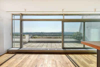 +++ loftartiges Penthouse - 80 m² Dach-Terrasse - hochwertig - Schwimmbad & Sauna - EBK & 2 x TG +++