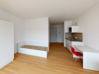 Teilmöbliertes 1-Zimmer-Apartment mit Einbauküche und Balkon