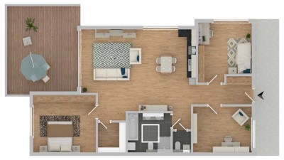 Exklusive Penthouse-Wg / 24qm-Terrasse - barrierefrei - zentrale/ruhige Lage - Niedrigenergiegebäude