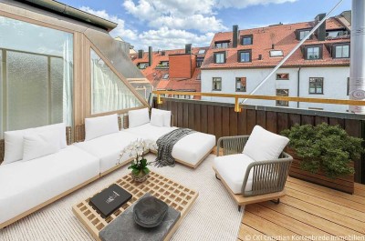 Altstadtflair Nähe Viktualienmarkt!
Freie 2-Zi.-Maisonette-Whg. 
mit Balkon & Dachterrasse