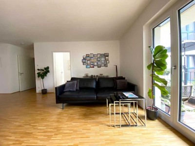 Helle 3-Zimmer Neubauwohnung im Gutleutviertel mit luxuriöser Küche & Tiefgaragenstellplatz