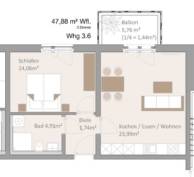 **Wohnberechtigungsschein Stufe 2 erforderlich** 2-Zimmer Neubauwohnung