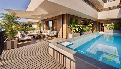 Neubau Terrassenwohnung mit privatem Pool und Panoramablick in Bestlage Bergheim