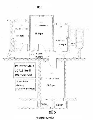 Bezugsfreie Altbauwohnung in Wilmersdorf – 3-Zimmer mit Südbalkon & Aufzug