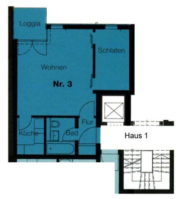 Attraktives 1,5 Zimmer Appartement mit Loggia in Zentrumsnähe