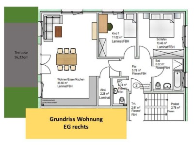 Geschmackvolle, neuwertige 3,5-Raum-EG-Wohnung mit geh. Innenausstattung mit Terrasse