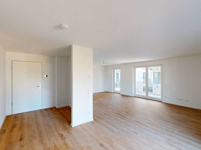 3-Zimmer-Neubauwohnung mit außergewöhnlichem Schnitt und EBK