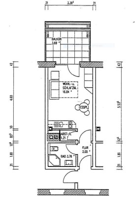 Gepflegte 1-Zimmer-Wohnung mit Balkon, FBH und EBK in Gießen