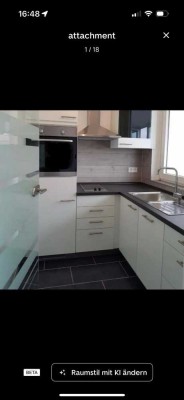 Modernisiertes+Möbeliertes 1,5-Zimmer-Apartment mit verglaster Loggia und begehbarem Kleiderschrank