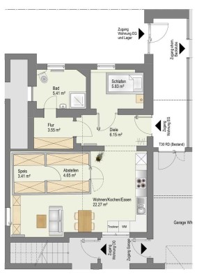 Minimalistische Single-Wohnung mit viel Stauraum in Hawangen