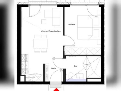 Tauschwohnung: Moderne 2-EBK im Harras (U6) für günstige an flexibler Lage
