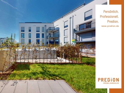 Neubau-Erstbezug:  Attraktive Wohnung mit kleinem Garten und sonnigem Balkon!