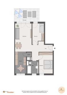 Lichtdurchflutete 3-Zimmer-Wohnung mit Balkon