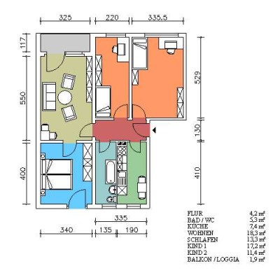 4,0-Zimmerwohnung mit Balkon!