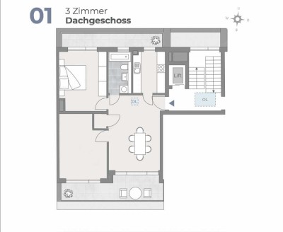 Penthaus -  Feeling Pur! Neubau 3-Zimmer Wohnung