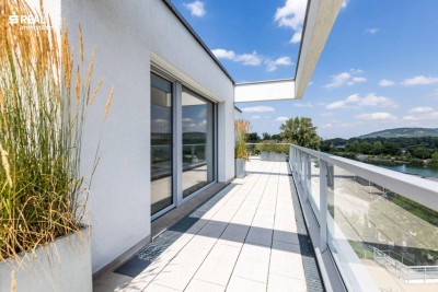 Donaujuwel – Penthouse mit Panorama und privatem Wasserzugang