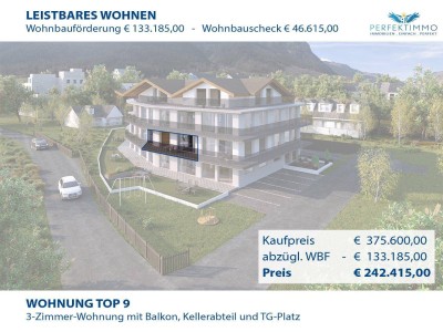 Top 09 mit WBF: Exklusive 3-Zimmer-Neubauwohnung mit großem Südbalkon
