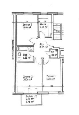 Geschmackvolle 3-Raum-Wohnung mit Südbalkon